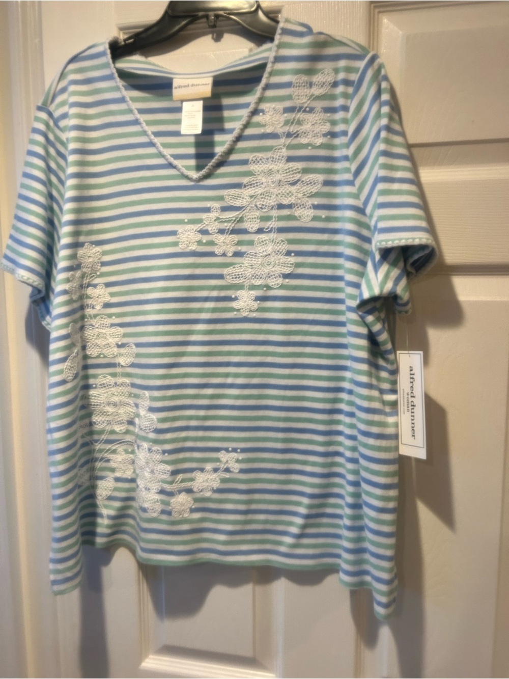 NWT Sz 2x Alfred Dunner Caribbean blues t shirt
